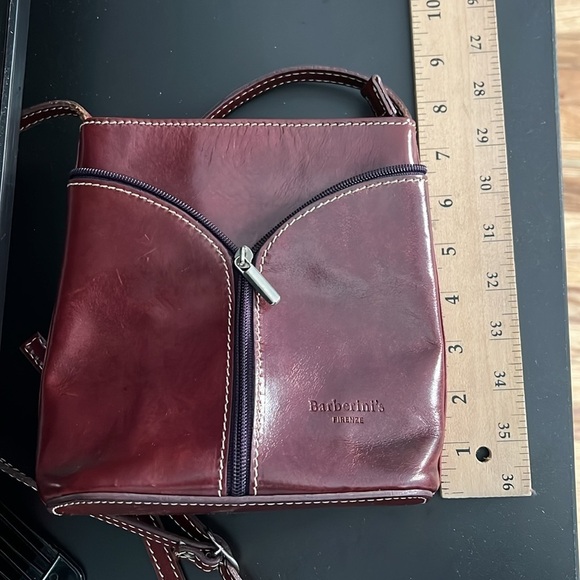 Genuine Leather made in Italy Burgundy crossbody bag - Picture 7 of 10